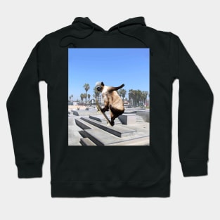 Siamese Cat Kitty Skateboard Skating Skateboarding Funny Hoodie